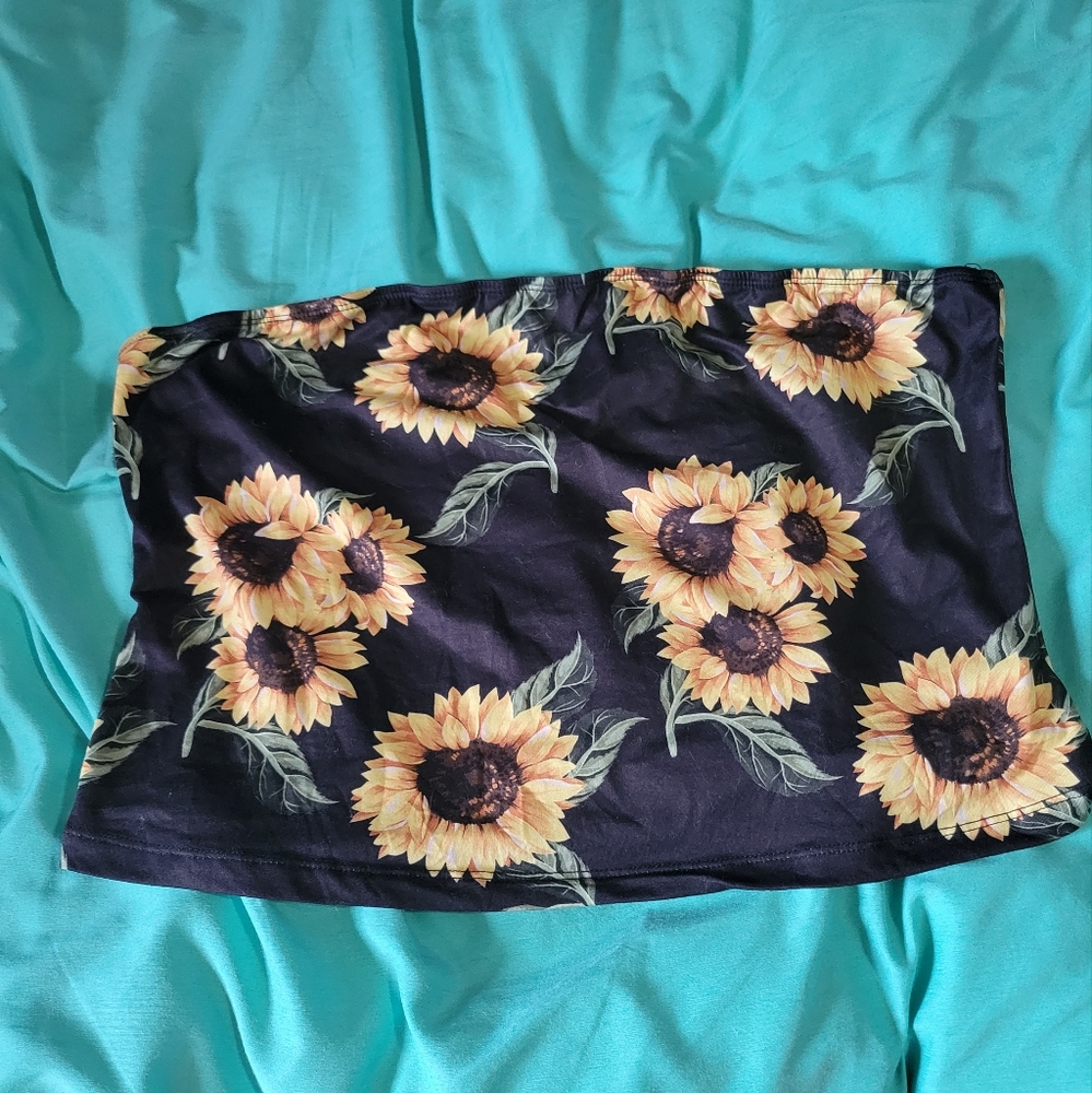 SHEIN Sunflower Crop Tube Top